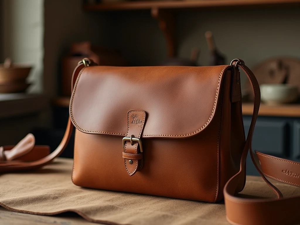 Handgemaakte leren tas